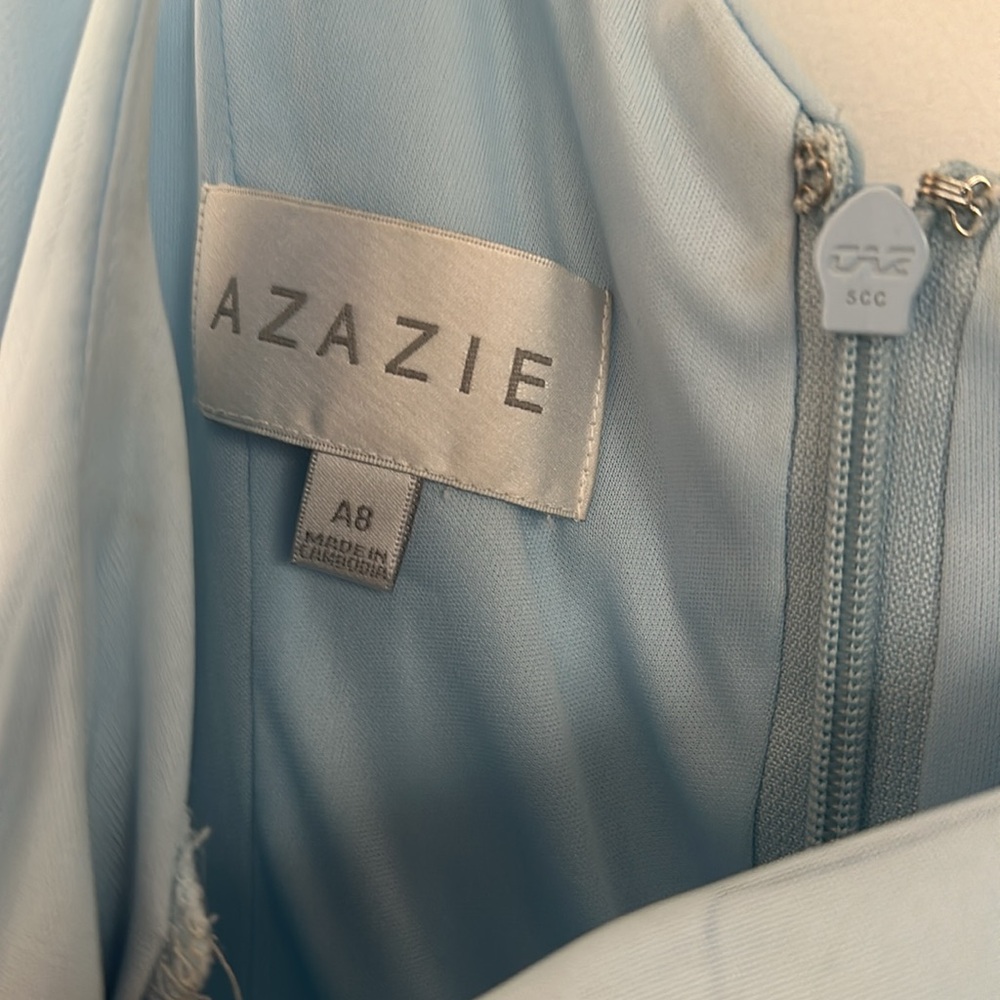 Azazie One-Shoulder Sky Blue Chiffon Dress - Picture 3 of 8